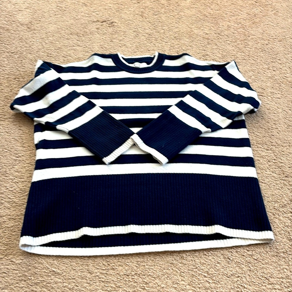 GUC Navy and White Striped Loft Sweater